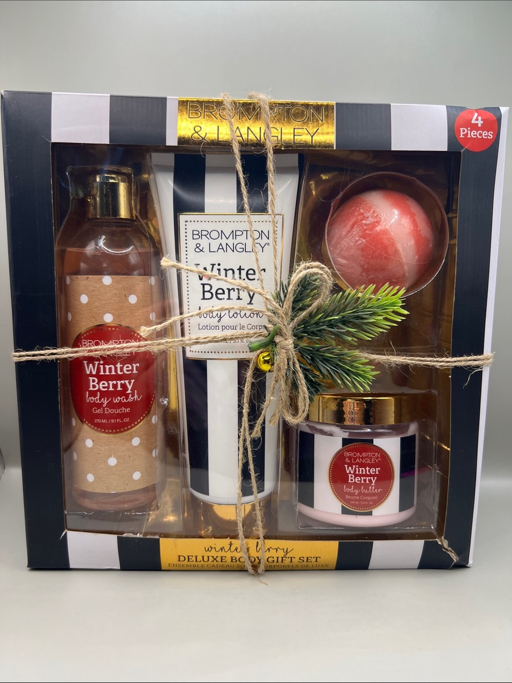 NWT Brompton & Langley 4 Piece Deluxe Body Gift Set Winter Berry